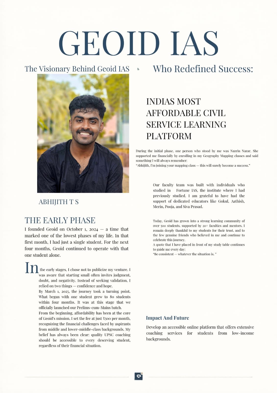 I founded Geoid on October 1, 2024 — a time that marked one of the lowest phases of my life.