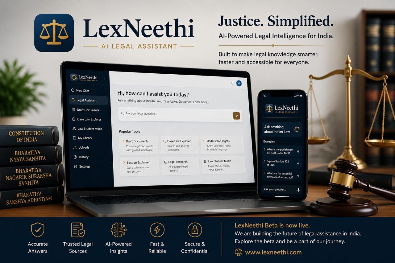 Lex Neethi Announces Beta Launch to Advance AI-Powered Legal Assistance in India
