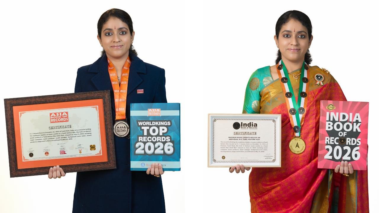 Globally Award-Winning Film Composer S. J. Jananiy Sets Asia Book of Records & India Book of Records Achievement for Maximum Music Credits in Tamil Feature Film RAIL