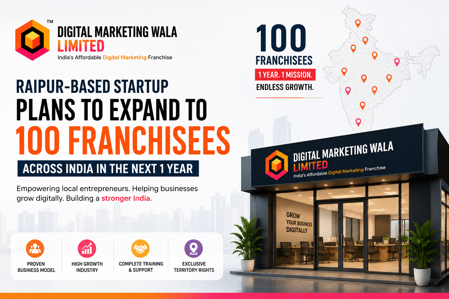 Raipur-Based Startup Digital Marketing Wala Limited Plans to Expand to 100 Franchisees Across India in the Next 1 Year