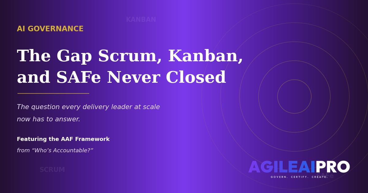 AI Governance: The Gap Scrum, Kanban, and SAFe Never Closed